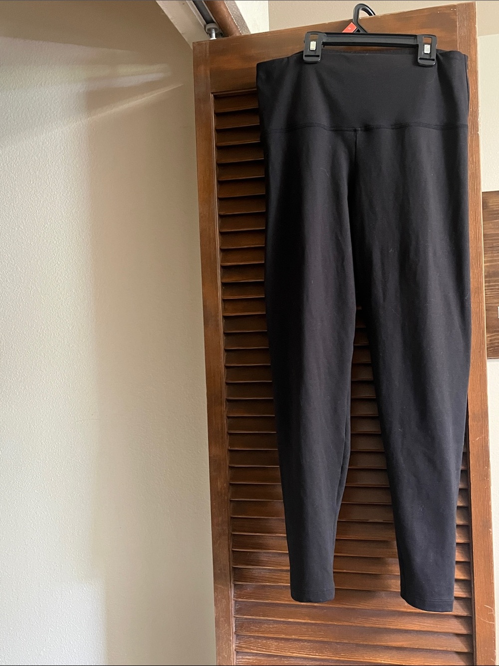 Felina Black High-Waist Leggings with Wide Waistband set of 2